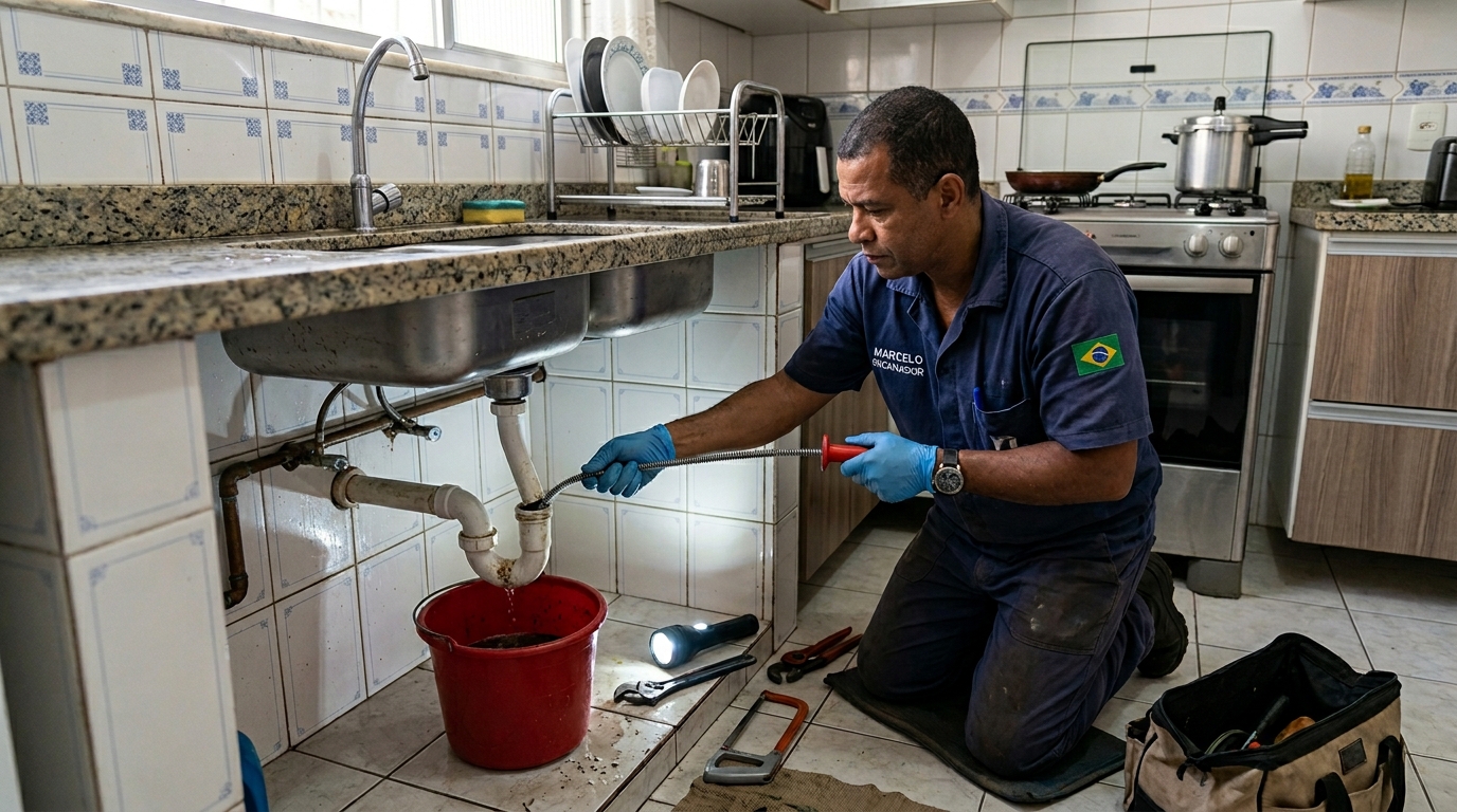 Desentupimento de canos com ferramenta em Ipatinga‑MG