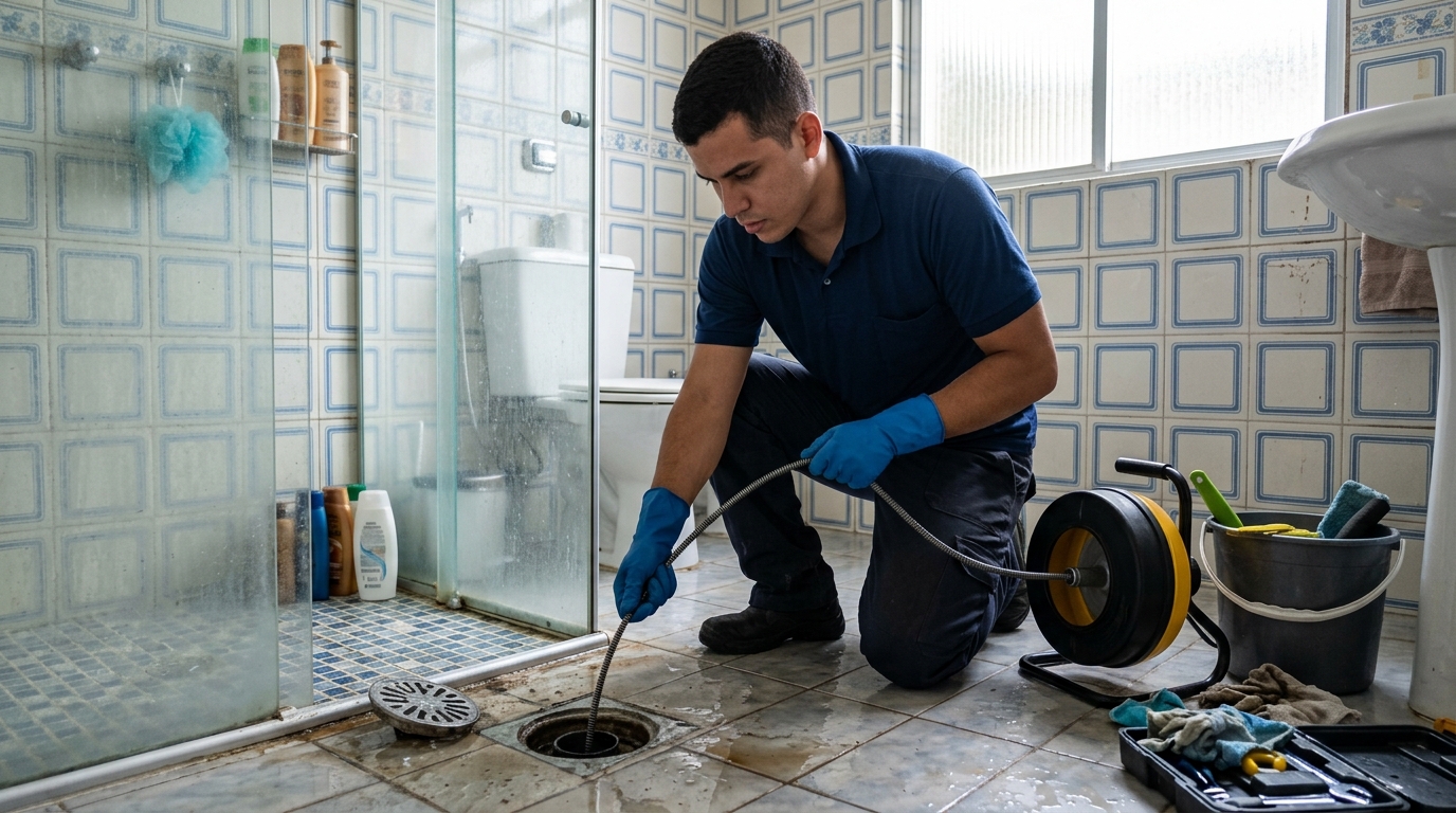 Desentupimento de ralo com ferramenta em Ipatinga‑MG