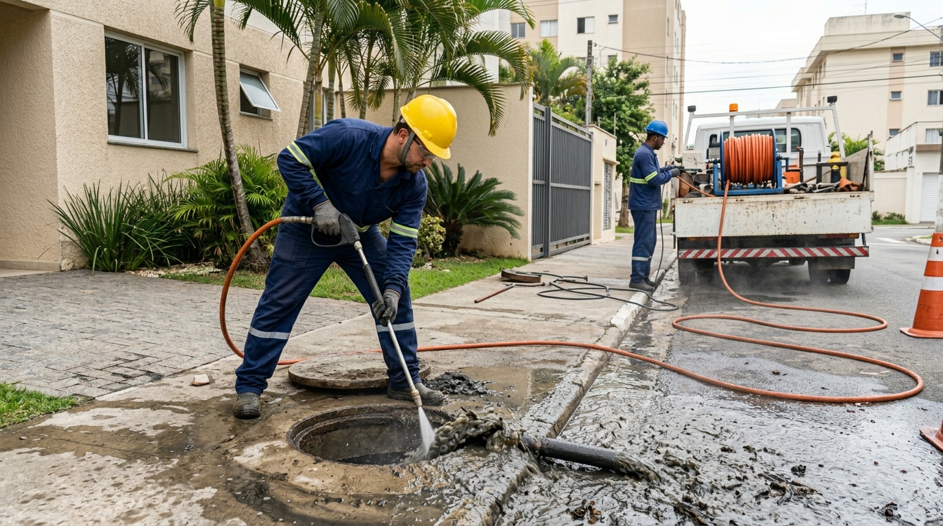 Hidrojateamento com equipamento em Macaé‑RJ