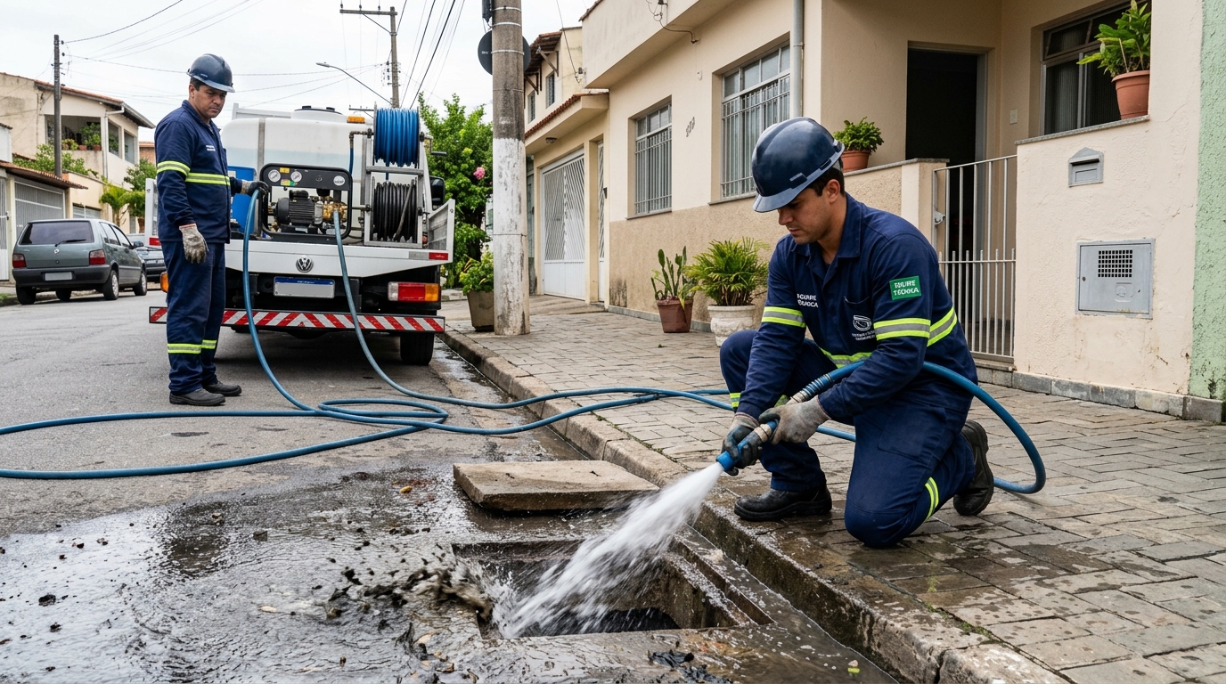 Hidrojateamento de tubulação em Macaé‑RJ
